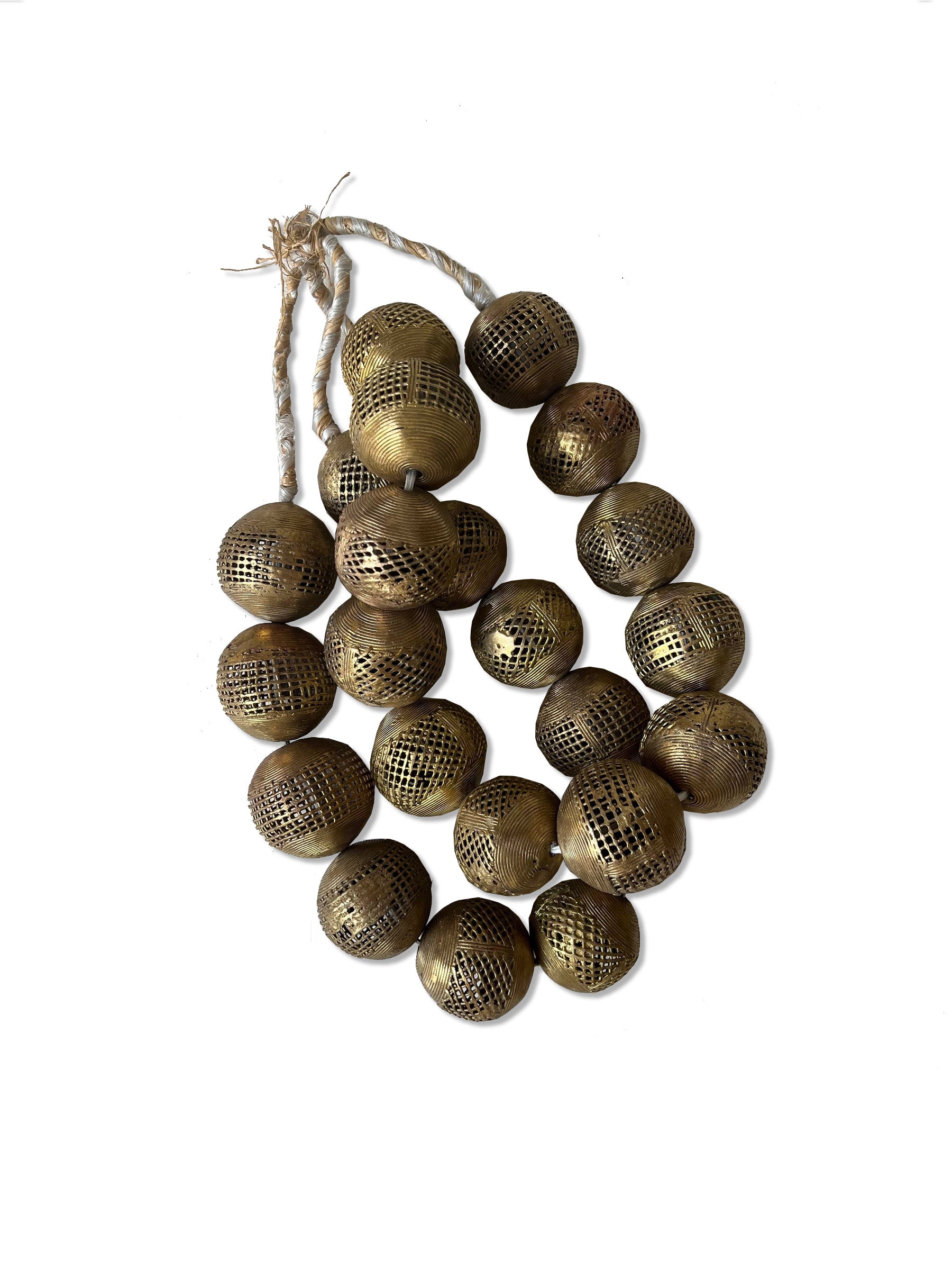 african brass carved beads