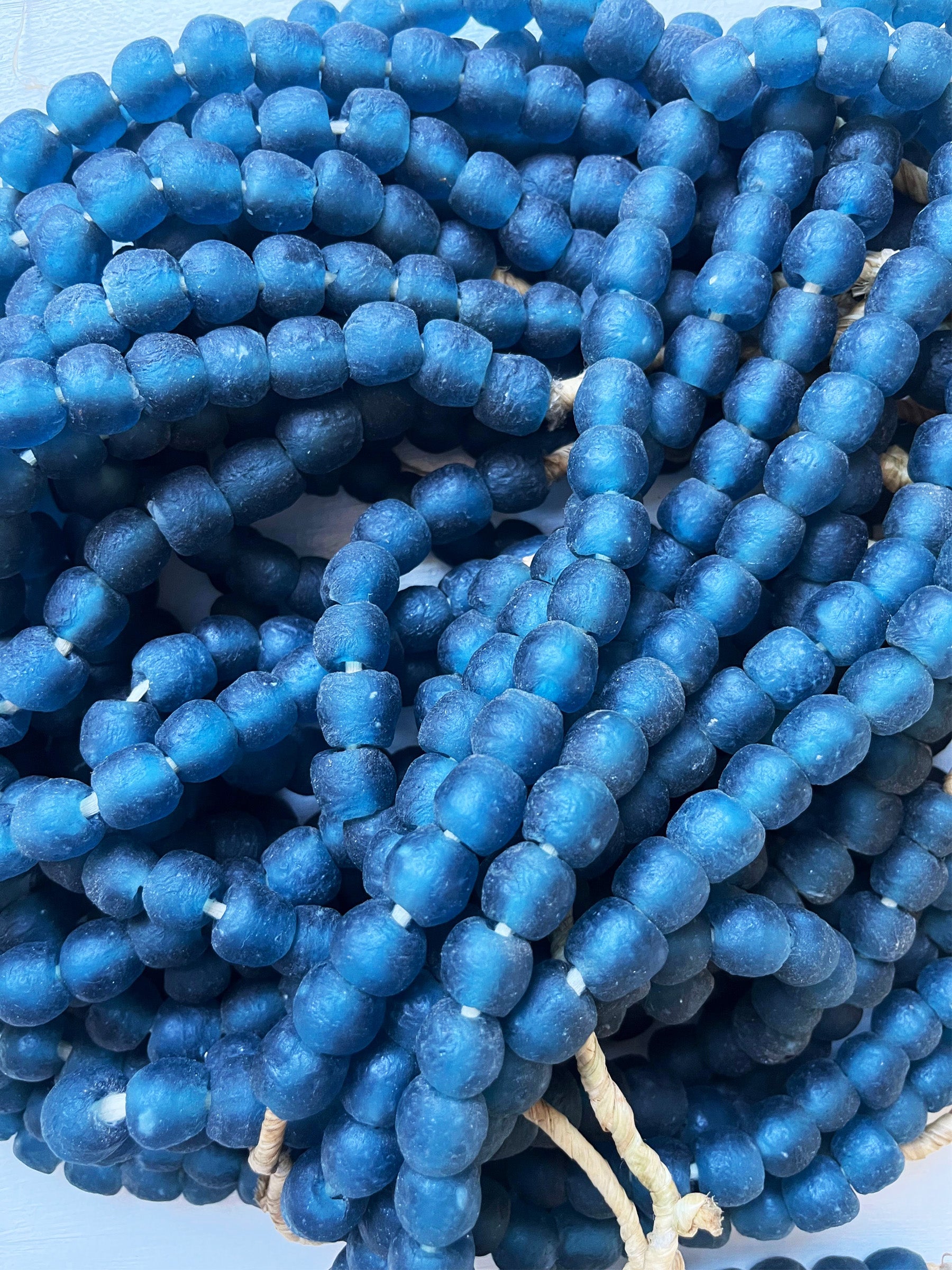 african blue glass beads