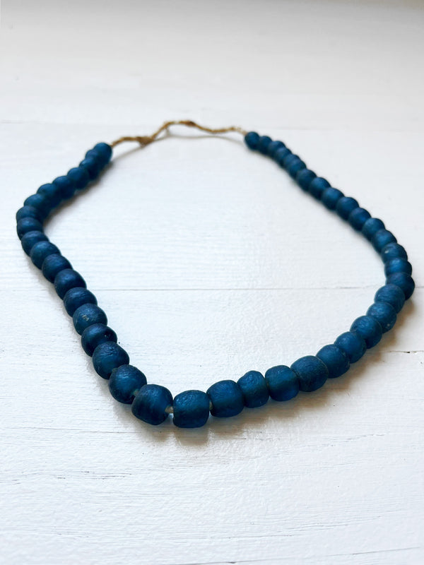 african blue glass beads