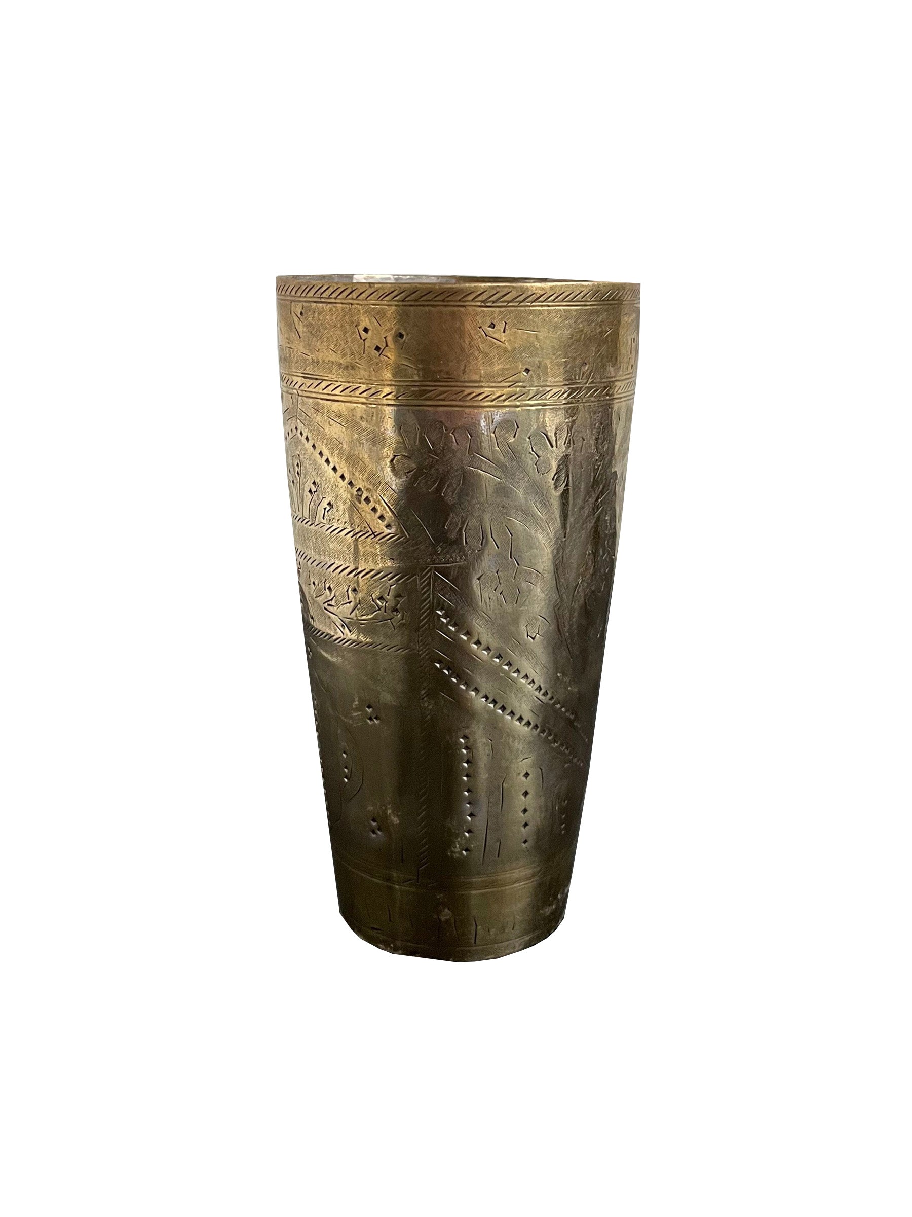 carved silver vase